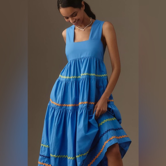 Anthropologie Dresses & Skirts - 💫Anthropologie💫 Helena Square-Neck Tiered Midi Dress
